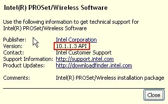 Versi Driver Intel PRO 2200BG