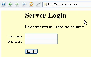 Layar Login Intentia.com
